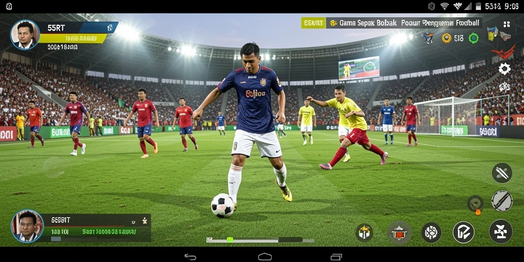 Tampilan gameplay seru di <strong>55RT</strong> dengan aksi sepak bola yang mendebarkan.