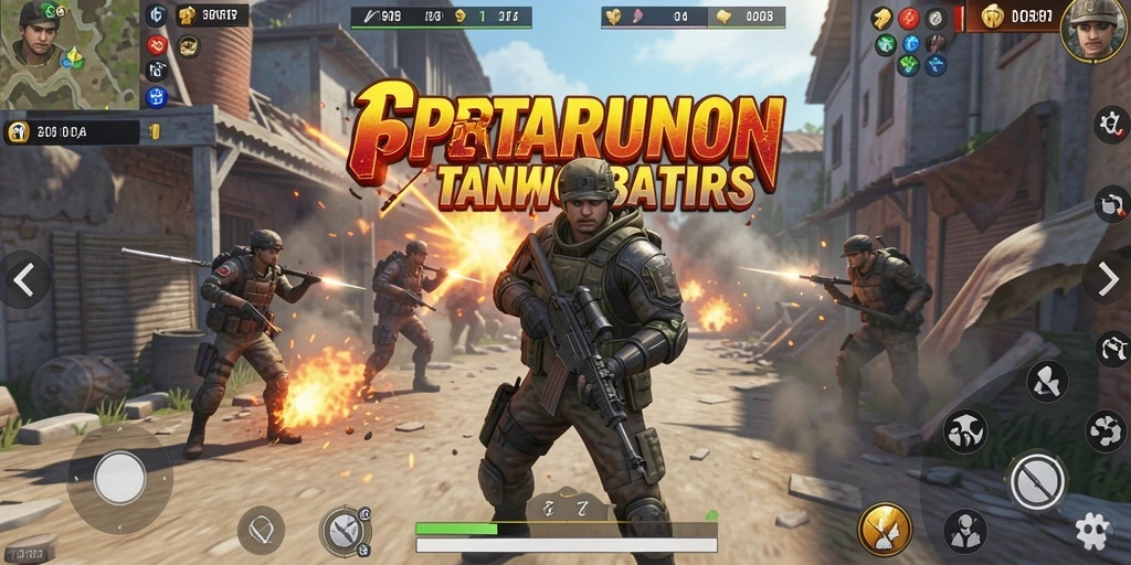 Screenshot gameplay 6RT yang menampilkan pertarungan seru antara dua karakter.