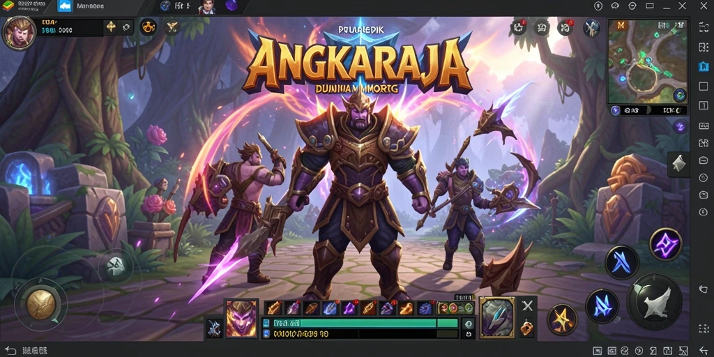 Screenshot gameplay ANGKARAJA yang menampilkan pertarungan epik di dunia MMORPG.