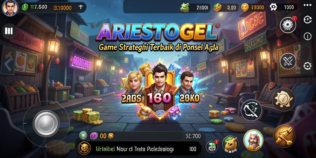 Tampilan gameplay ARIESTOGEL yang menarik dan strategis.