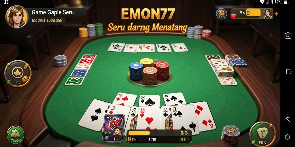 Screenshot gameplay Gaple yang menarik dan interaktif di EMON77.