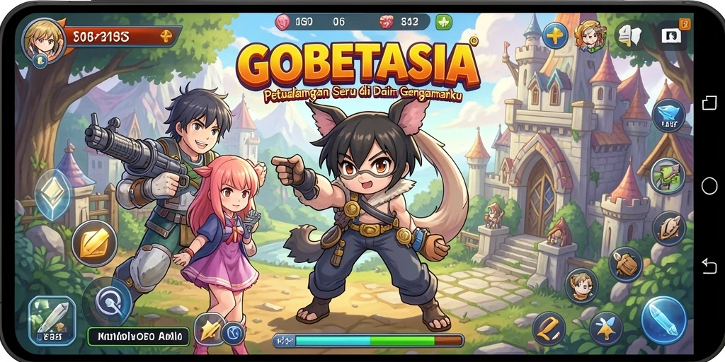 Tampilan menarik dari gameplay GOBETASIA dengan karakter Anime ikonik.