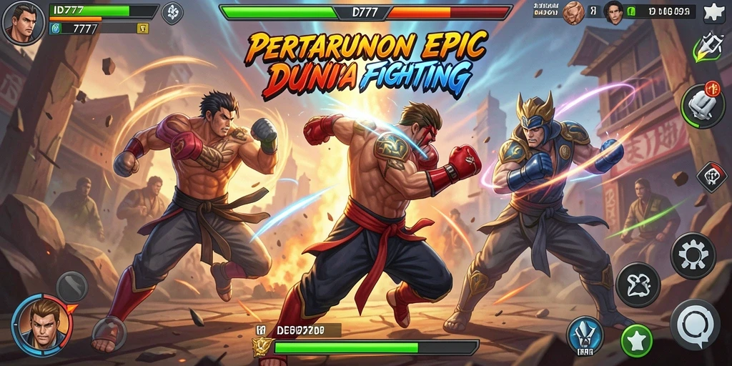 Tampilan gameplay ID777 yang menegangkan saat pertarungan terjadi.