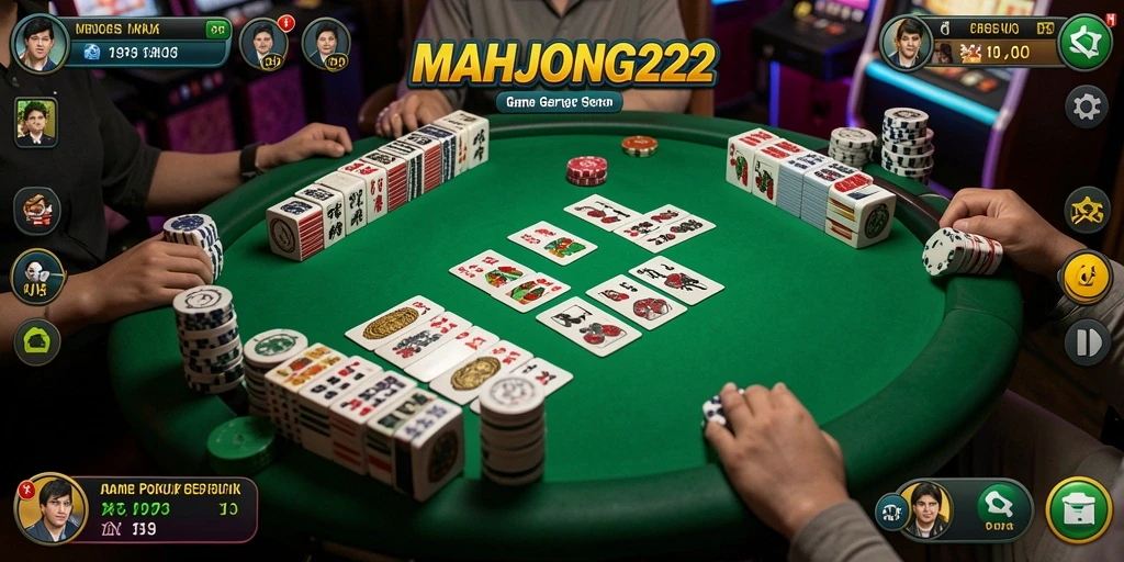Tampilan menarik dari gameplay Poker di MAHJONG222.