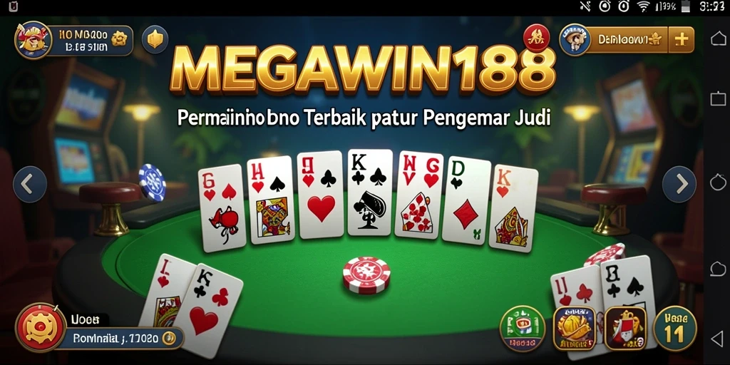 Screenshot gameplay MEGAWIN188 menampilkan suasana permainan Domino yang seru.