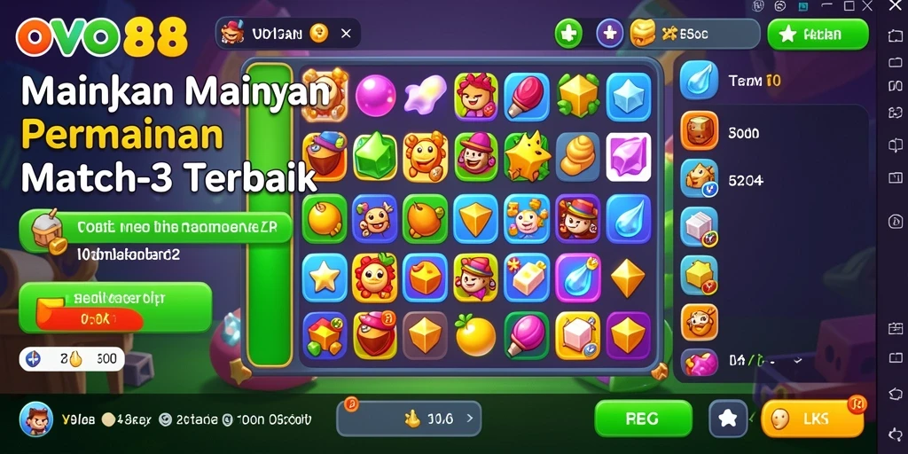 Tampilan gameplay OVO88 yang penuh warna dan menantang.