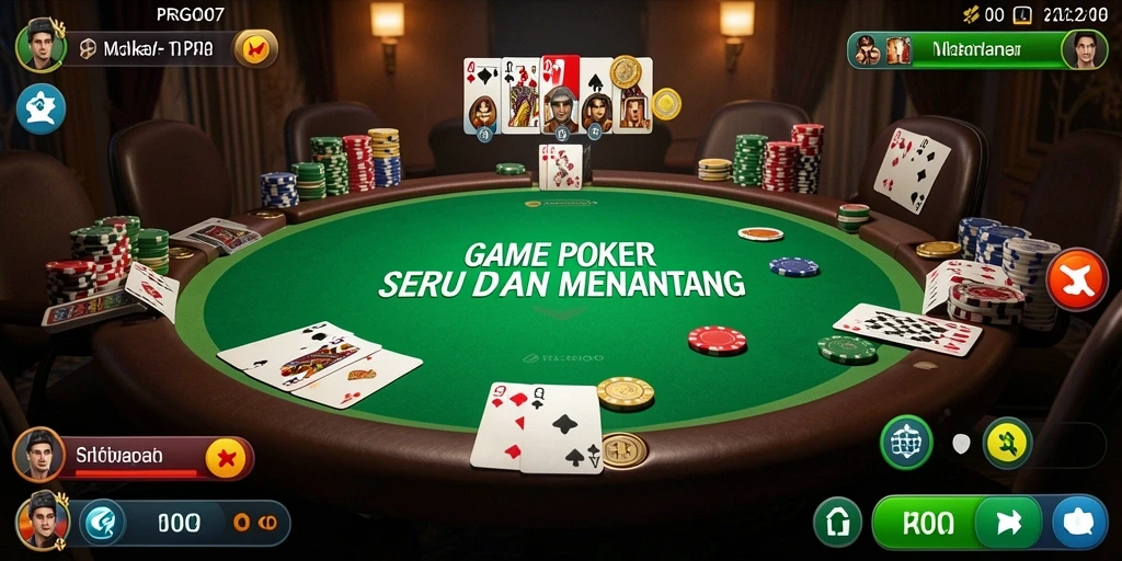 Tampilan gameplay seru Poker di PRG007 yang mendebarkan.