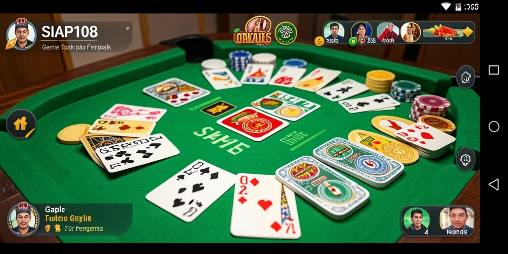 Tangkapan layar gameplay SIAP108 yang menampilkan suasana seru bermain Gaple.