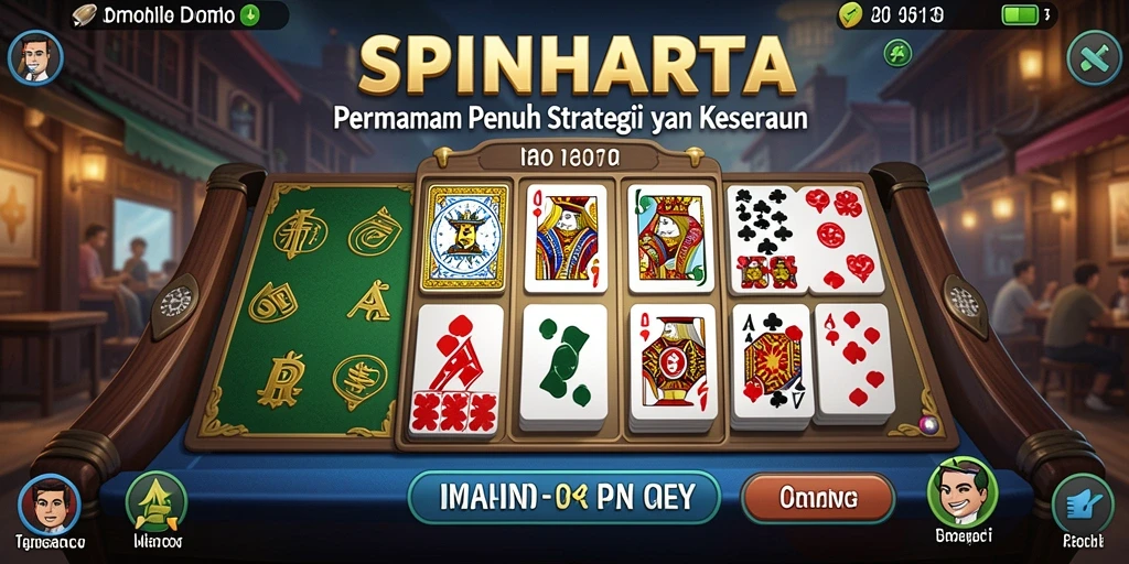 Tampilan gameplay SPINHARTA yang menarik dalam permainan Domino.
