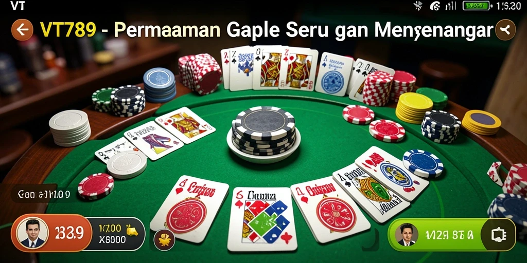 Gameplay seru VT789 menunjukkan keseruan permainan Gaple.